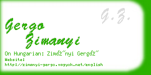 gergo zimanyi business card